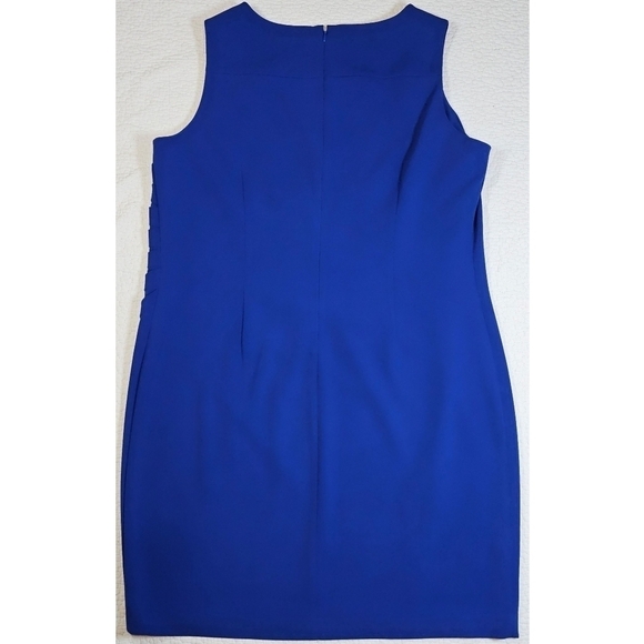 Calvin Klein Royal Blue Starburst Pleated Sheath Dress - Picture 2 of 8